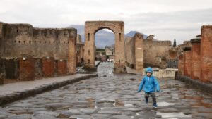 Pompeje z widokiem na Wezuwiusz