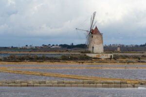 Wiatrak nad brzegiem morza