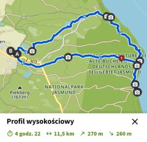 Ślad trekkingu po Jasmundzie